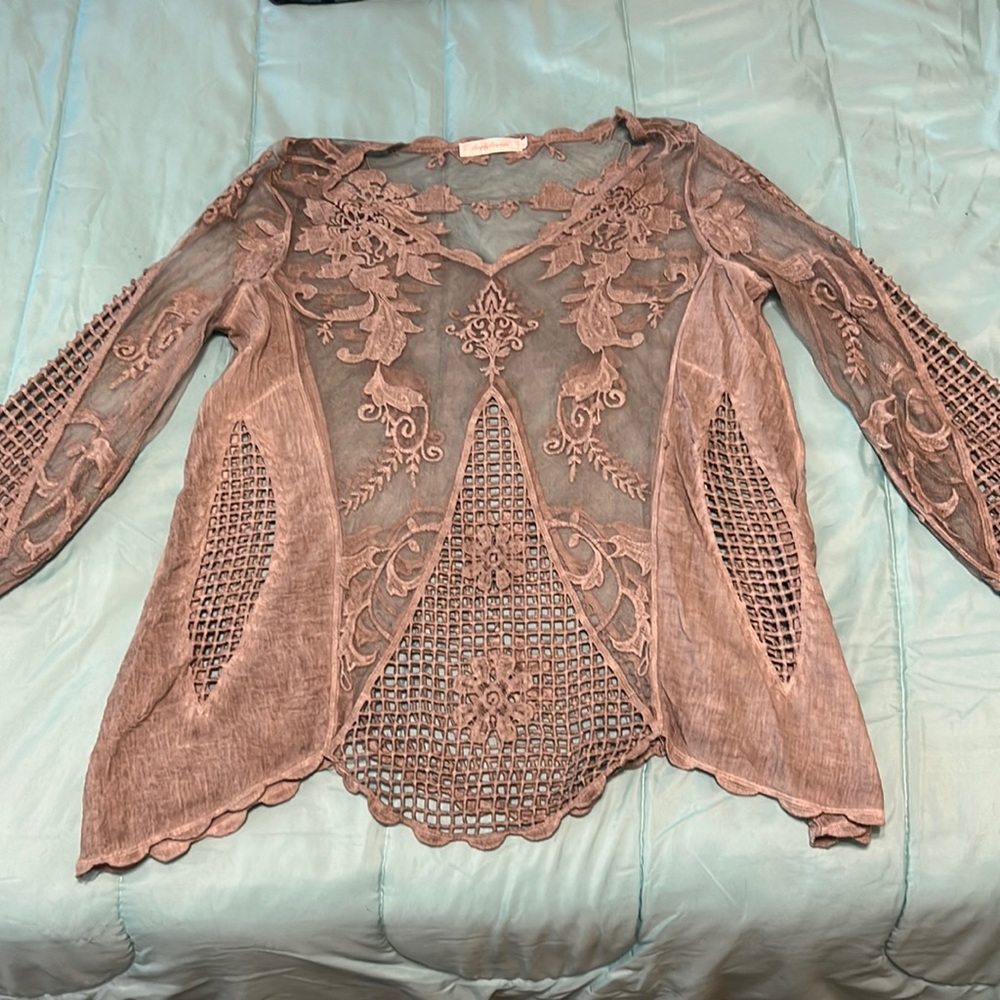 Nice grey see thru blouse